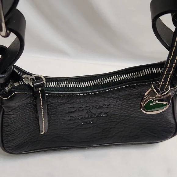 Dooney & Bourke Black Leather Shoulder Bag - Picture 5 of 14